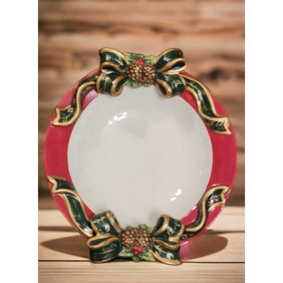 JC Penny Home Holiday Ribbon Ceramic Bowl - Picture 1 of 7